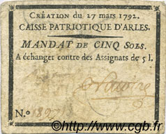 5 Sous FRANCE Regionalismus und verschiedenen Arles 1792 Kc.13.012 SS
