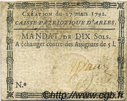 10 Sols FRANCE regionalism and various Arles 1792 Kc.13.013 VF