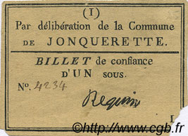 1 Sou Faux FRANCE regionalism and various Jonquerette 1792 Kc.13.064 VF