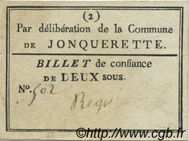 2 Sous FRANCE regionalism and various Jonquerette 1792 Kc.13.065 VF