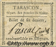 6 Deniers FRANCE regionalism and miscellaneous Tarascon 1792 Kc.13.152b VF