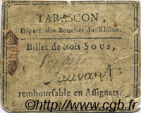 3 Sous FRANCE Regionalismus und verschiedenen Tarascon 1792 Kc.13.155 S