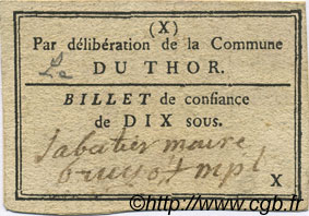 10 Sous FRANCE régionalisme et divers Le Thor 1792 Kc.13.163c TTB+