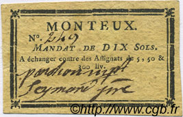10 Sols FRANCE Regionalismus und verschiedenen Monteux 1792 Kc.26.112 VZ