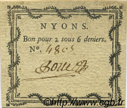 2 Sous 6 Deniers FRANCE regionalism and various Nyons 1792 Kc.26.126a XF