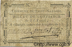 6 Sous FRANCE Regionalismus und verschiedenen Saint Nazaire En Royans 1792 Kc.26.186 fSS