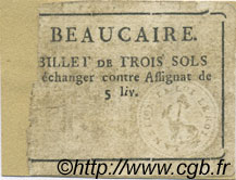 3 Sols FRANCE regionalism and miscellaneous Beaucaire 1792 Kc.30.030 F