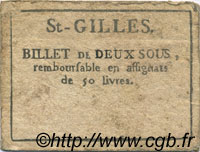 2 Sous FRANCE regionalism and various Saint Gilles 1792 Kc.30.119 VF