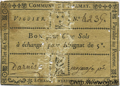5 Sols FRANCE regionalism and various Gramat 1792 Kc.46.061 F