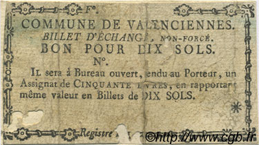 10 Sols FRANCE regionalismo y varios Valenciennes 1792 Kc.59.115 BC