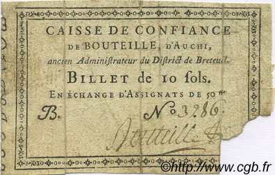 10 Sols FRANCE regionalism and various Auchi 1792 Kc.60.008 F