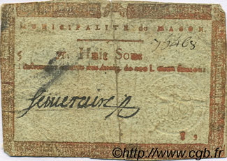 8 Sous FRANCE regionalism and miscellaneous Macon 1792 Kc.71.040b VF