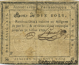 10 Sols FRANCE regionalismo e varie Rouen 1792 Kc.76.138 MB