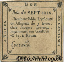 7 Sols FRANCE regionalismo e varie Rouen 1792 Kc.76.168 SPL