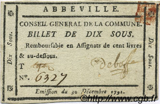 10 Sous FRANCE regionalism and various Abbeville 1791 Kc.80.004m XF