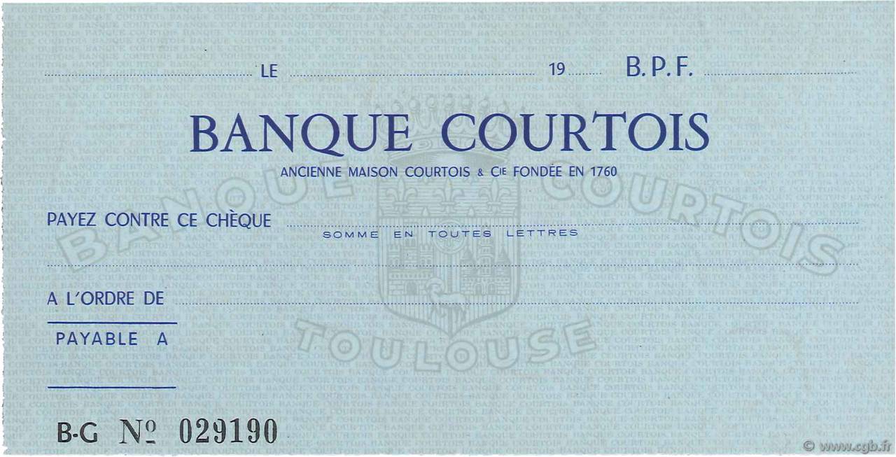 Francs FRANCE régionalisme et divers Toulouse 1943 DOC.Chèque NEUF