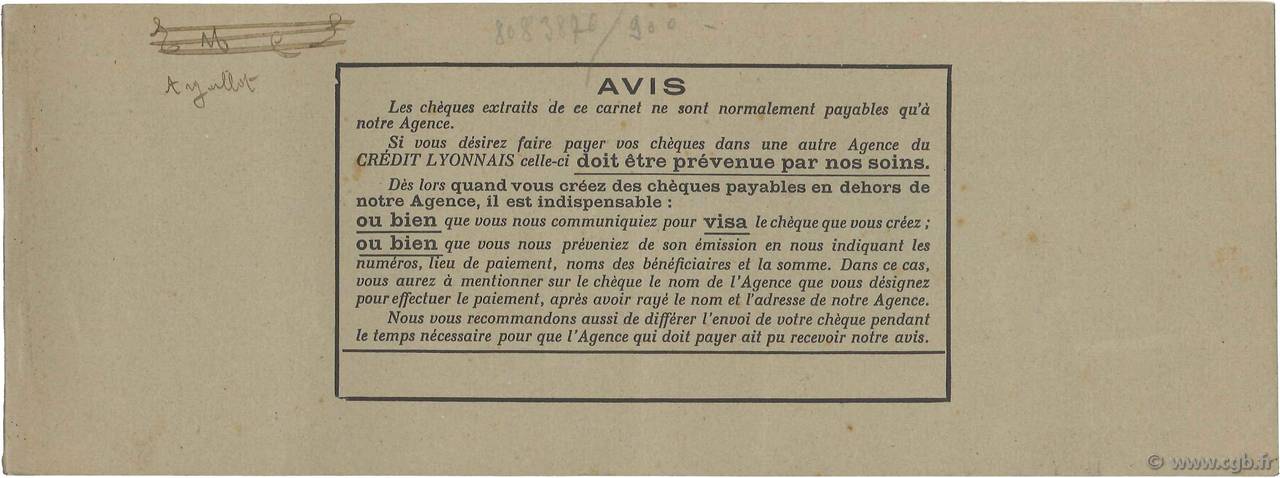 Francs FRANCE Regionalismus und verschiedenen Ussel 1952 DOC.Chèque SS