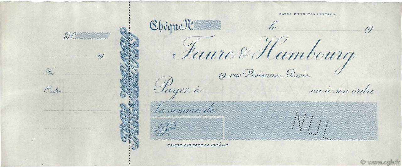 Francs Non émis FRANCE regionalismo y varios Paris 1904 DOC.Chèque EBC