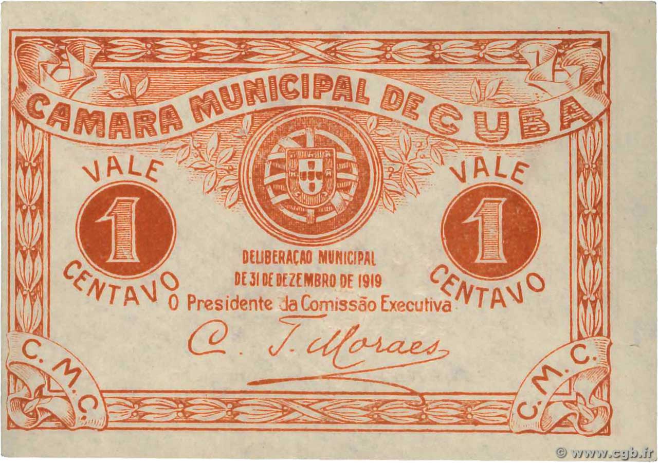1 Centavos PORTUGAL Cuba 1919  UNC-