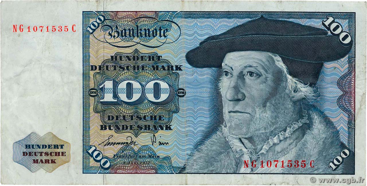 100 Deutsche Mark ALLEMAGNE FÉDÉRALE  1977 P.34b pr.TTB