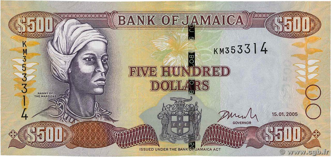 500 Dollars JAMAICA  2005 P.85b UNC-