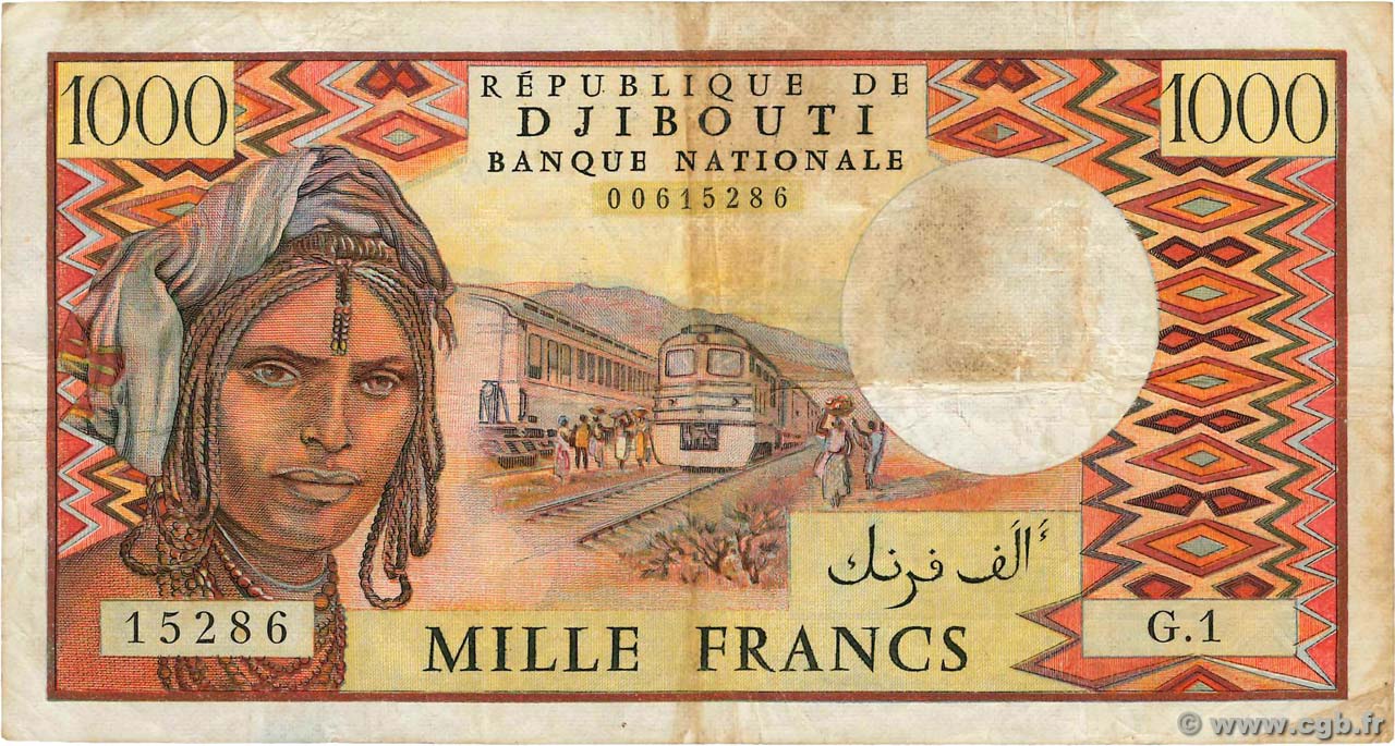 1000 Francs DSCHIBUTI   1979 P.37a SS