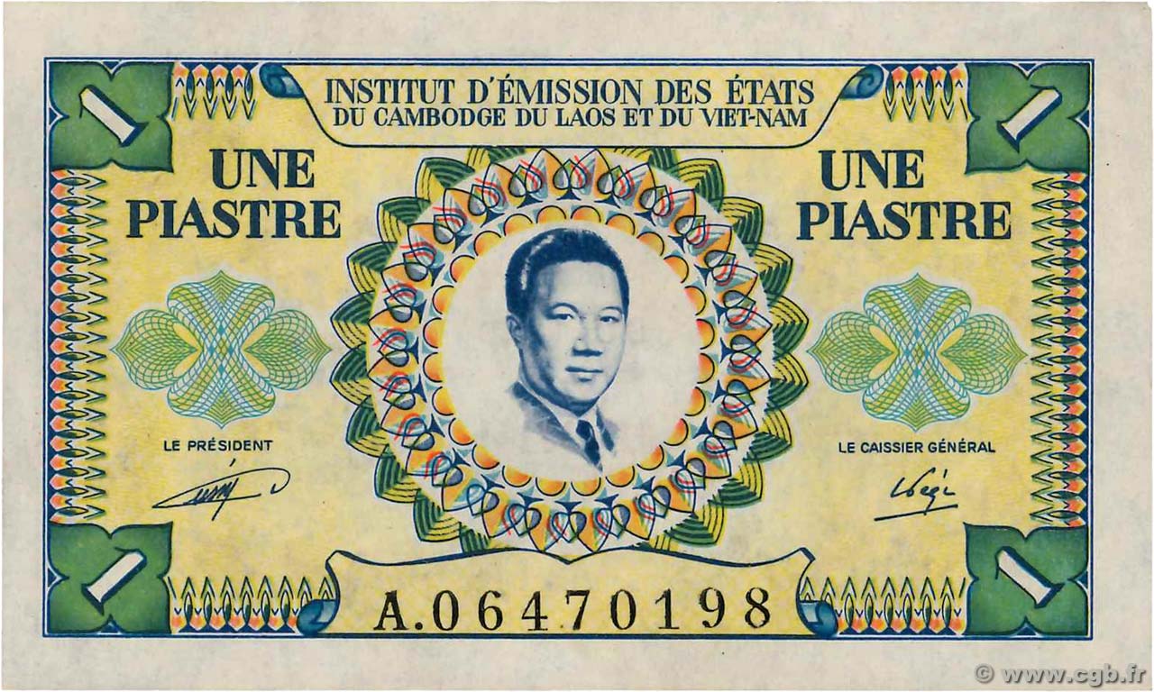 1 Piastre - 1 Dong INDOCHINA  1953 P.104 SC