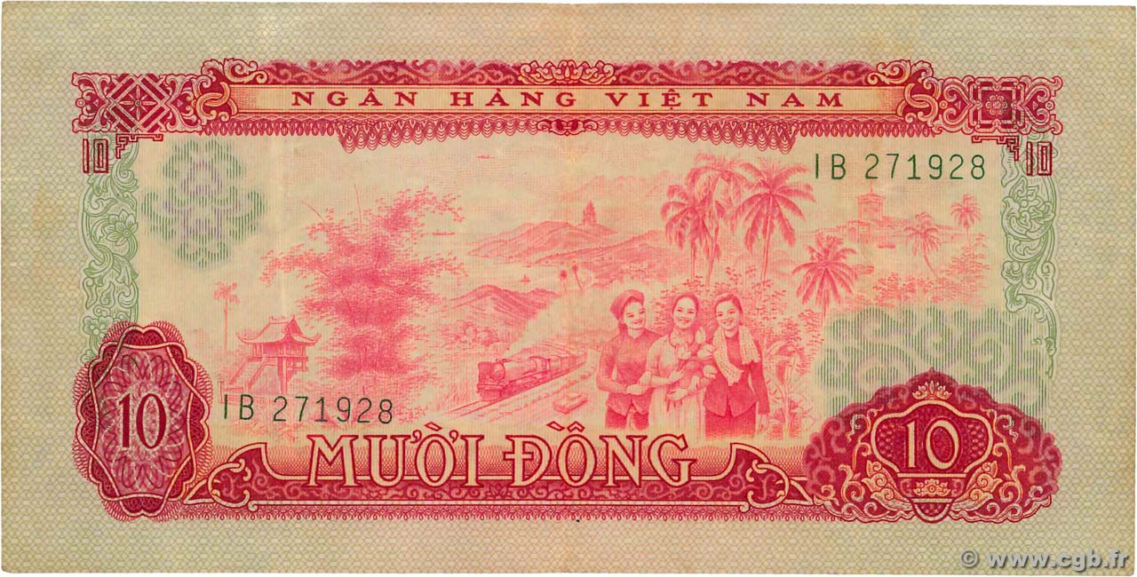 10 Dong VIETNAM DEL SUR  1966 P.43a MBC