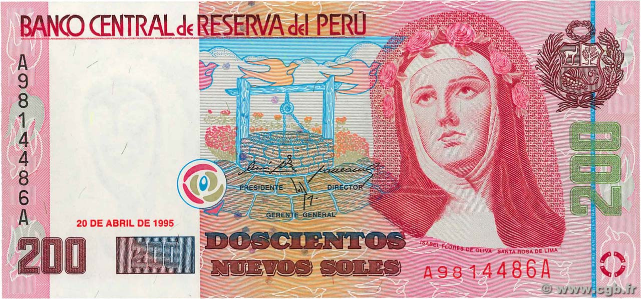 200 Nuevos Soles PERU  1995 P.162a UNC-
