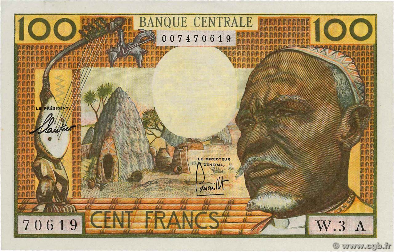 100 Francs type 1962A TCHAD  1963 A.273a SPL+