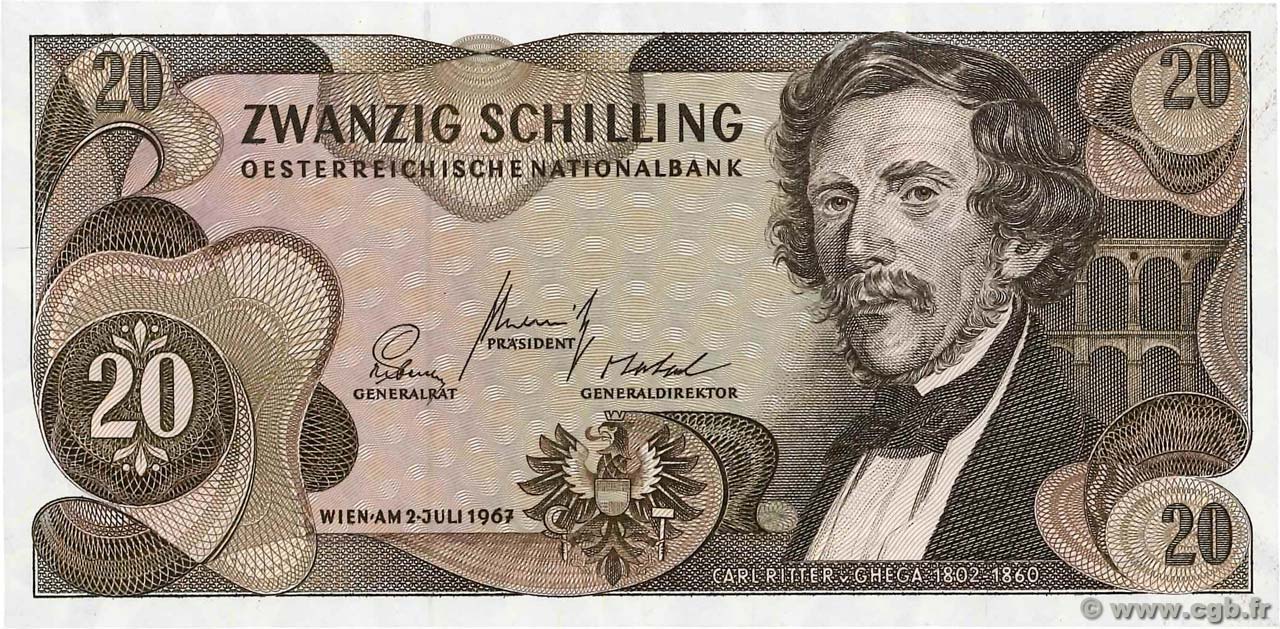 20 Schilling AUSTRIA  1967 P.142a AU