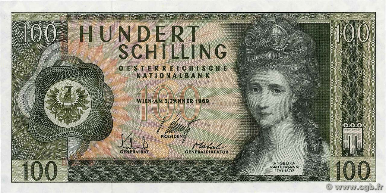 100 Schilling AUTRICHE  1969 P.145a SUP