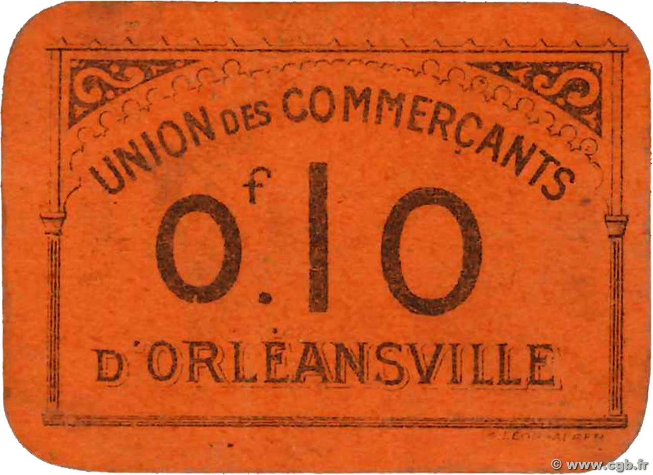 10 Centimes ALGERIEN Orleansville 1916 JPCV.11 ST