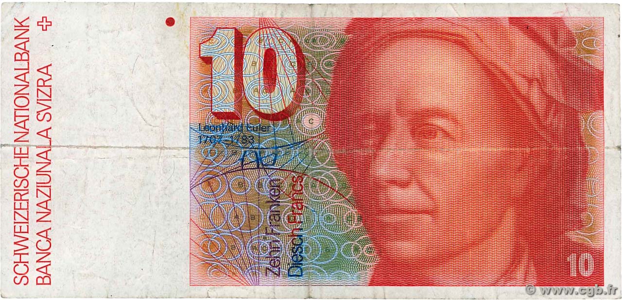10 Francs SUISSE  1983 P.53e MB