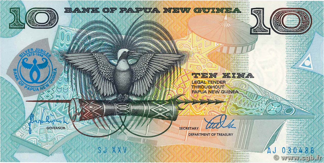 10 Kina PAPUA NUOVA GUINEA  1998 P.17a FDC
