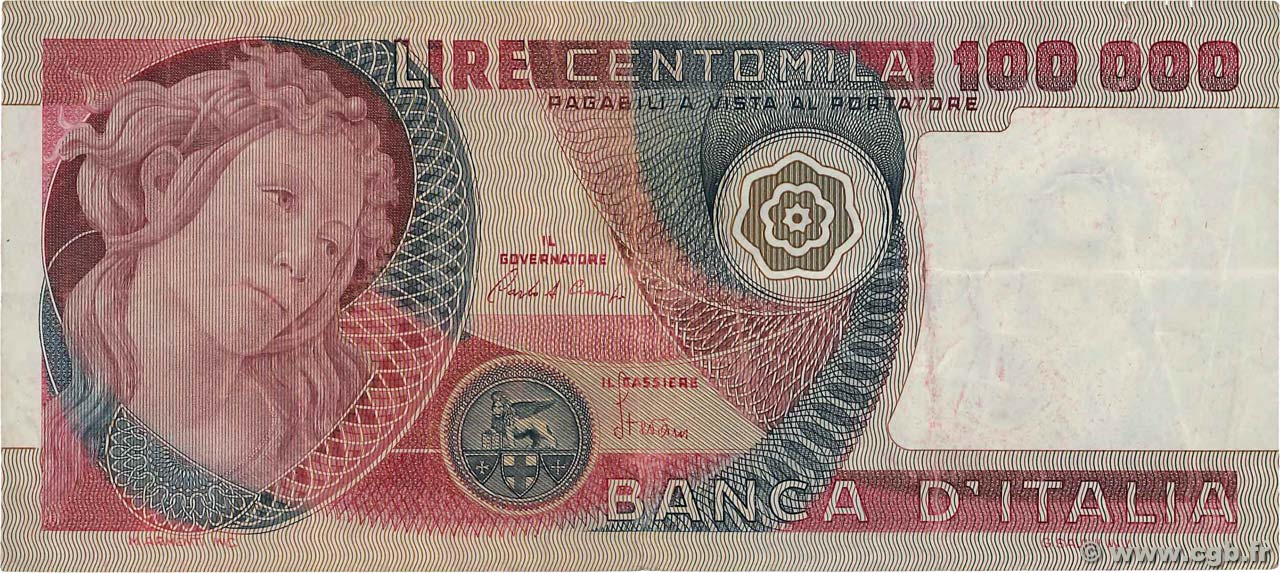 100000 Lire ITALY  1980 P.108b F