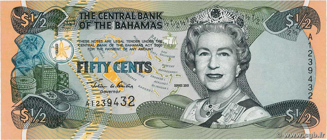 50 Cents BAHAMAS  2001 P.68 UNC