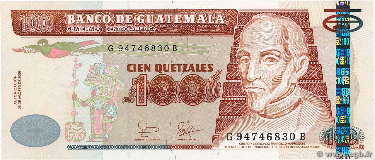 100 Quetzales GUATEMALA  2006 P.114a ST