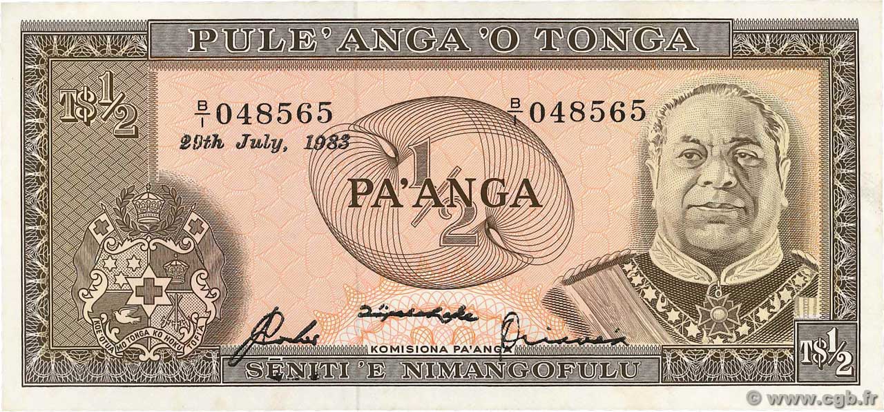 1/2 Pa anga TONGA  1983 P.18c fST+