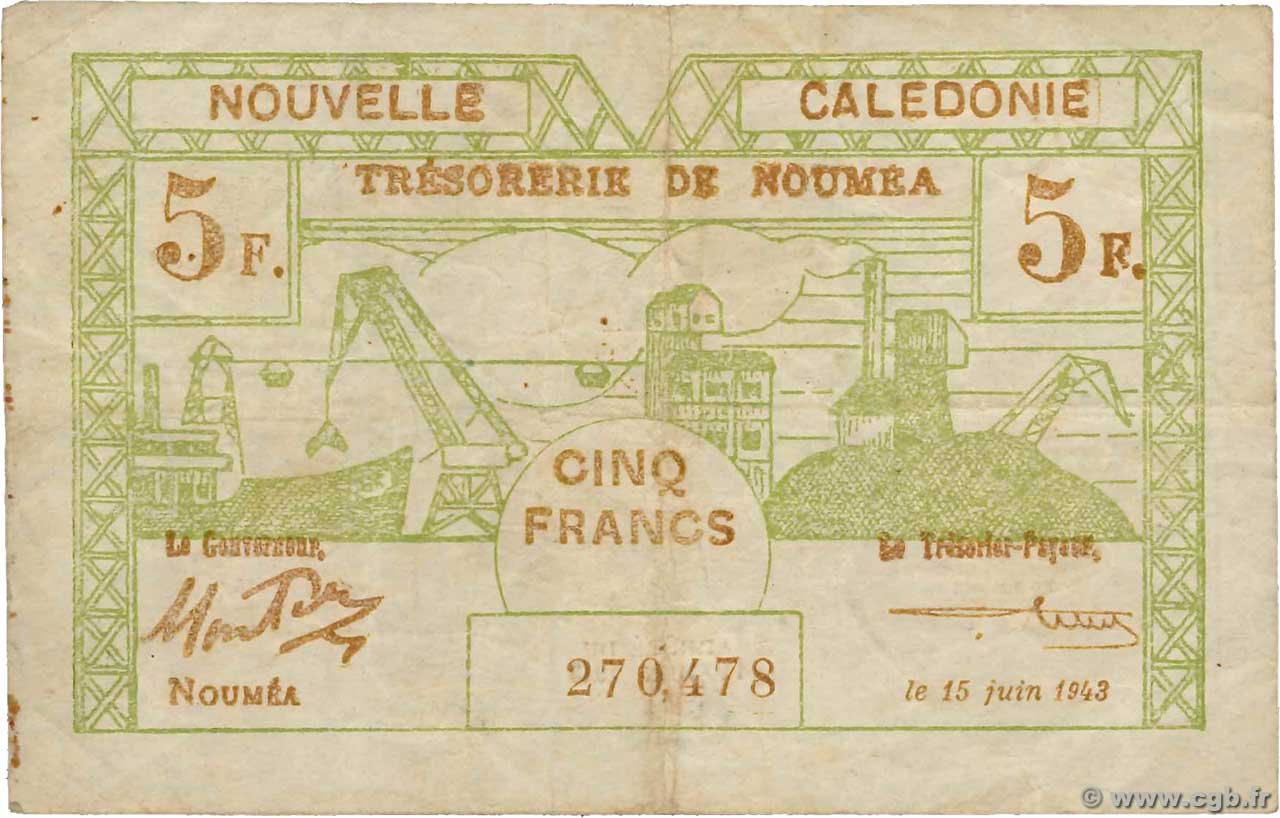 5 Francs NEW CALEDONIA  1943 P.58 VF