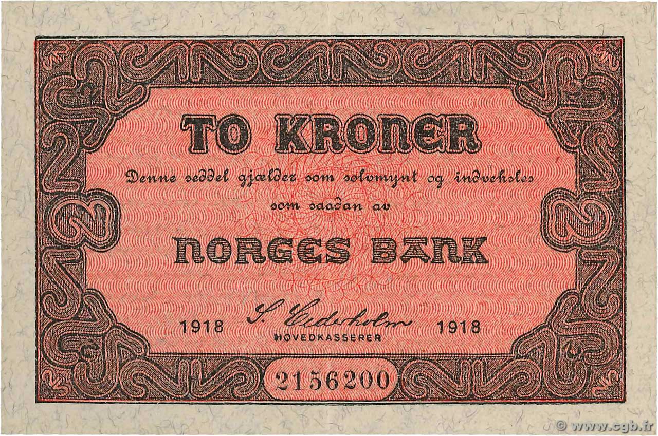 2 Kroner NORVÈGE  1918 P.14a XF