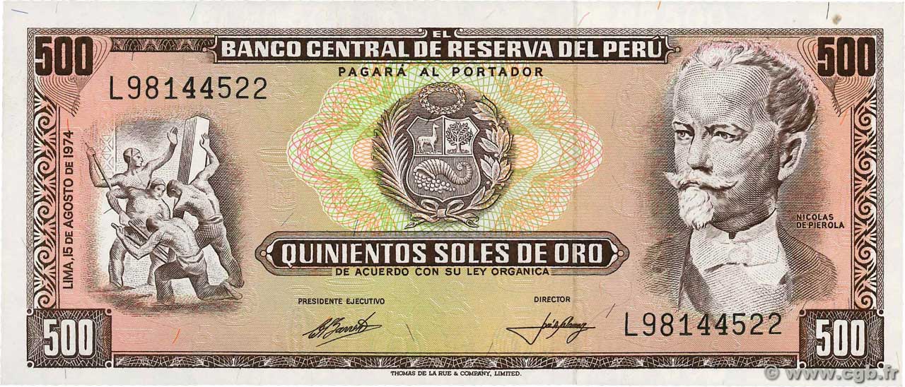 500 Soles de Oro PERú  1974 P.104c SC+