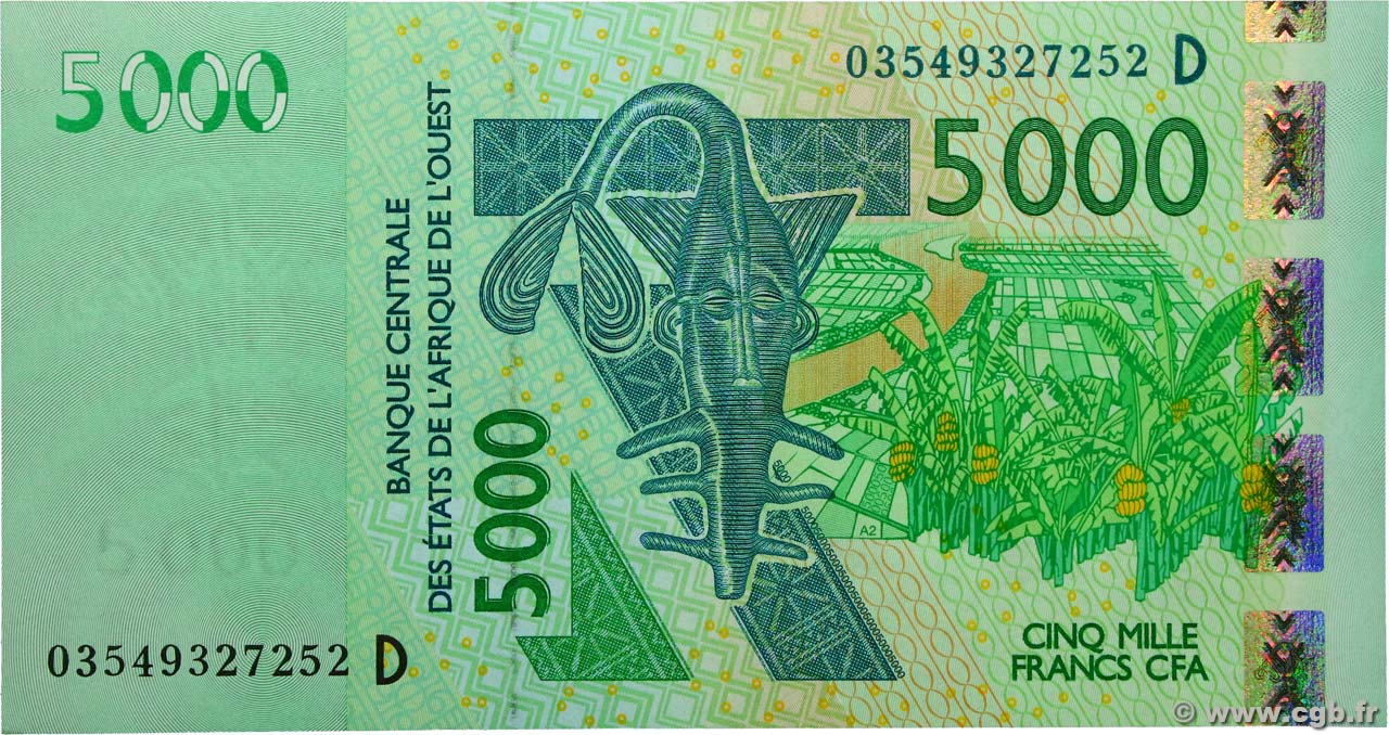 5000 Francs ÉTATS DE L AFRIQUE DE L OUEST  2003 P.417Da NEUF