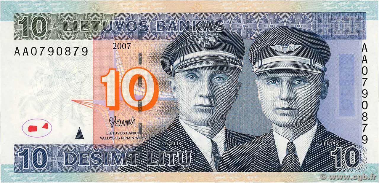 10 Litu LITHUANIA  2007 P.68 UNC