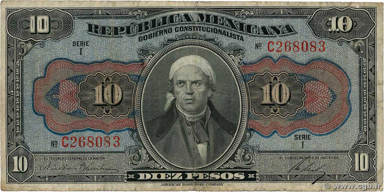 10 Pesos MEXICO  1915 PS.0686a F