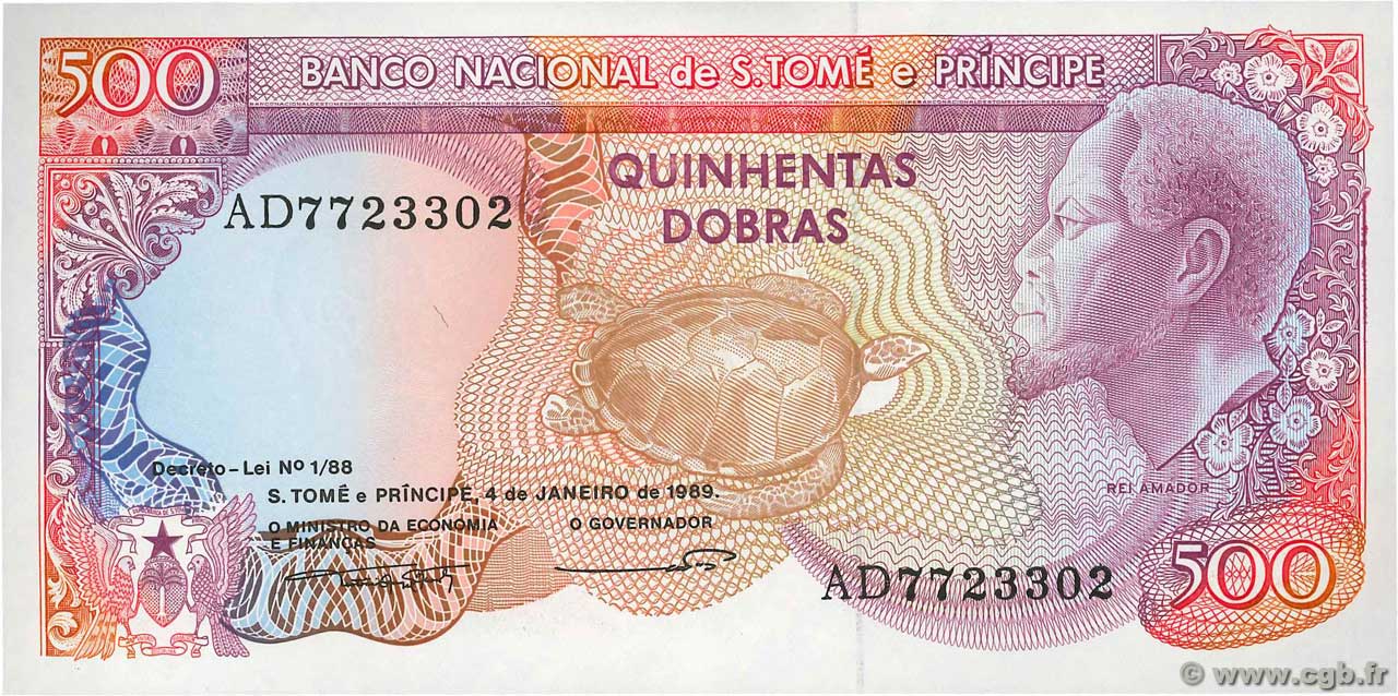 500 Dobras SAO TOMÉ Y PRíNCIPE  1989 P.061 FDC