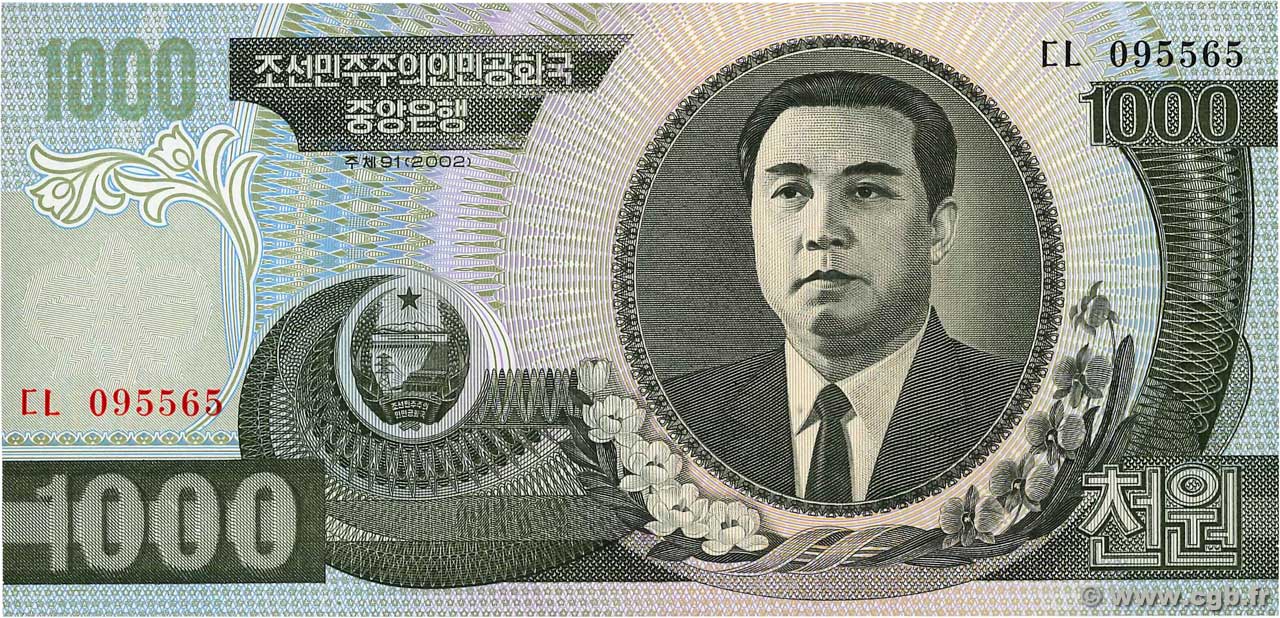 1000 Won NORDKOREA  2002 P.45a ST