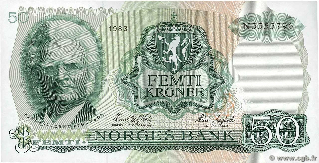 50 Kroner NORVÈGE  1983 P.37d AU