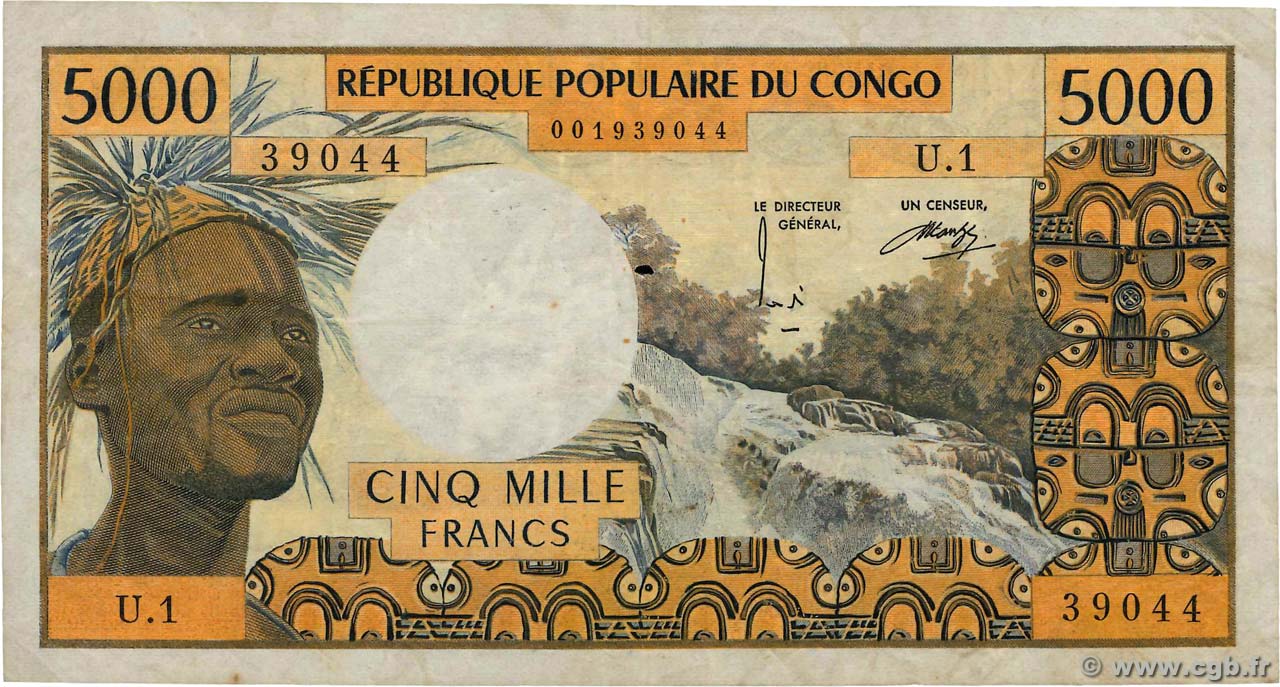 5000 Francs CONGO  1974 P.04b S