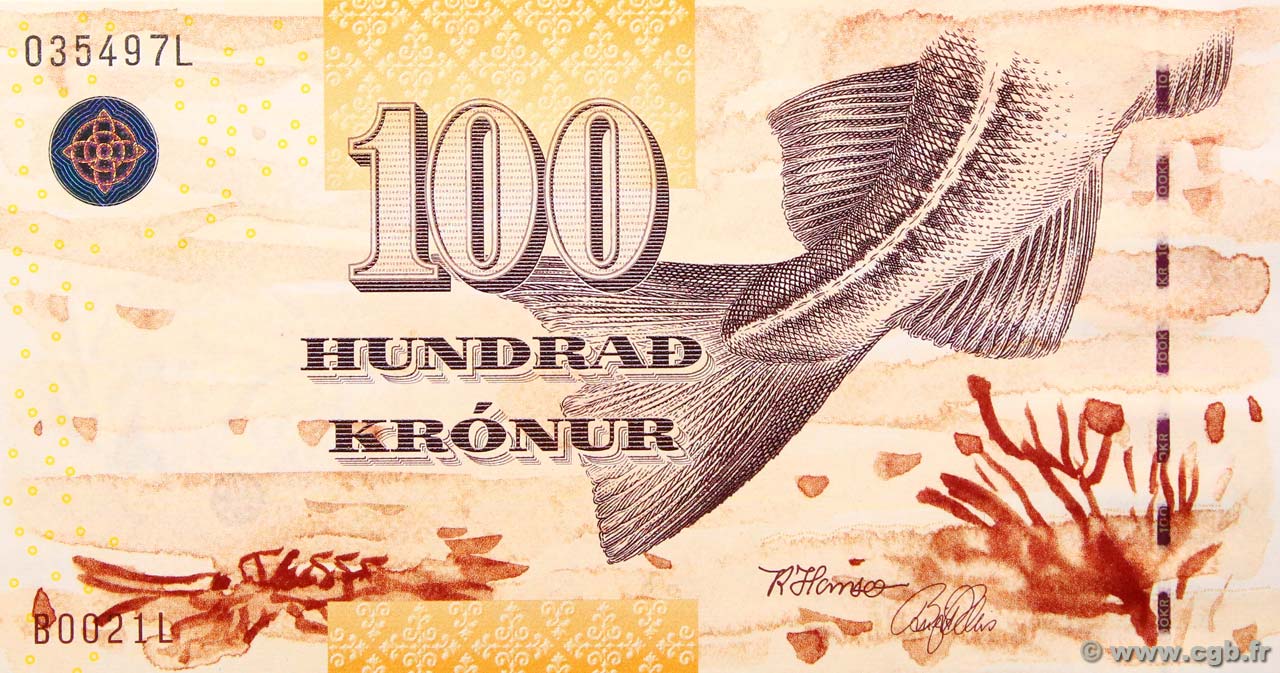 100 Kronur FÄRÖER-INSELN  2002 P.25 ST